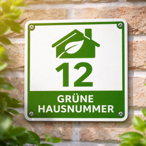 Grüne Hausnummer Symbolbild - Original Grüne Hausnummer Symbolbild - Original